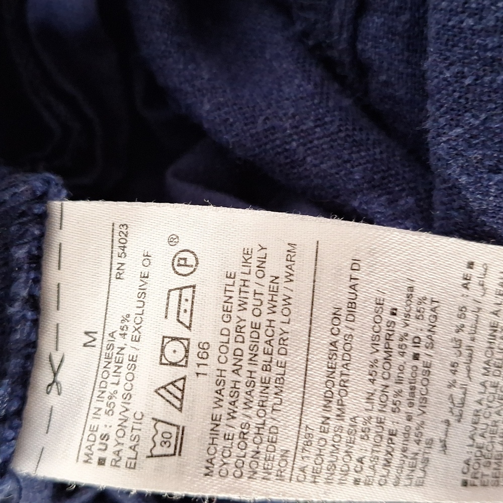 Jumpsuit, Linen, Opeb Back, Navy Polk-a-Dot, sz 8, NWOT - Picture 12 of 12